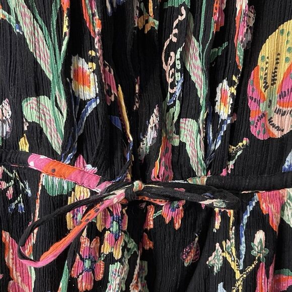 BANJANAN Ruffle Mini Dress Size Medium Multicolor Tropical Vibrant Colorful - Picture 3 of 9